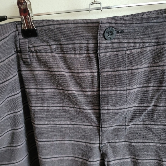 Hang ten board shorts black gray stripe pockets men's 40 - Picture 3 of 8